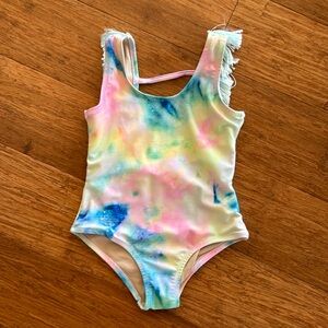 Tye-Dye Bathing Suit With Fringe • Shade Critters Palm Beach • Size 3T